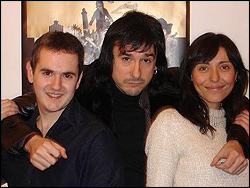 Carlos Ann con Juan Garrancho y Meri